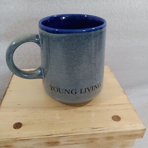 Young Living Mug Stoneware Coffee Mug Cup Gray Blue Speckled